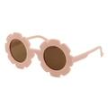 Pink flower-shaped kids' sunglasses with matte frames and UV protection for toddlers - Pink