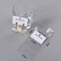 White fashion jewelry card with ear stud display and transparent packaging bag set - 3*5.1cm Cardboard (Hook Style) + Bag