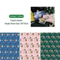 Set of 6 Christmas wrapping paper sheets in 3 festive patterns, each 50x70cm for holiday gifts - Carefree Christmas / 50*70CM