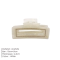 Creamy white acetate hair claw clip with rhinestones and D-letter metallic detail - Off White
