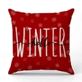 Federa natalizia rossa con fiocchi di neve bianchi e stampa artistica hello winter - Rosso-Hello Winter-Fiocco di Neve