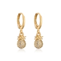 Elegante 18K vergulde ananas oorbellen met fonkelende zirkoon kristallen voor dames - Ananas Stijl