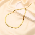 Dettaglio della catena a serpente in acciaio inossidabile dorato con chiusura regolabile - 3mm di larghezza / Oro