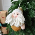 Pendente di Babbo Natale in peluche stile britannico con barba dorata per albero di Natale - Babbo Natale Oro / Altezza 15cm