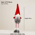 Gnome de Noël lumineux avec chapeau rouge et longues jambes pour décor de fête - Petit Gnome Debout avec Short et Lumière (WZ23-006S)