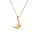 Minimalistische gouden vlinderhanger ketting met sprankelende zirkoon aan een fijne ketting - Goud