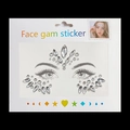 Face gem sticker set with clear crystal jewels for forehead and eye area decoration - Transparent Gem Style (1020)