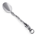 Silver stainless steel spoon with vintage dragon handle and intricate carved texture - Dragon Handle Dinner Spoon(KAT037-BD)