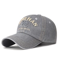 Casquette de baseball en coton délavé gris foncé avec logo HANG HAN carré brodé - Réglable / Gris