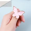 Paleta para uñas con forma de mariposa en resina rosa y bordes dorados para mezcla - Estilo Mariposa (ST10#)
