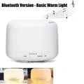 Minimalist white ultrasonic essential oil diffuser with Bluetooth speaker and warm LED light - 500ML Warm Light Bluetooth Speaker - Standard