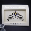 Autocollants de cristaux de visage avec strass multicolores sur carte d'affichage - 1085 / Jaune