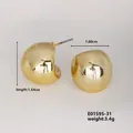 Polished gold semi-cylindrical earrings, dimensions 1.54cm by 1.60cm, weighing 3.4g each - Gold Semi-Cylindrical (E01595-31)