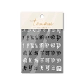 Graffiti alfabet nagelstickers met reliëf in zwart-witte gotische lettertypen - TA80 Zwart Wit Gothische Letters Reliëf (TA80)