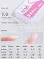 Short square XS size ultra-thin seamless press-on nails with specific size measurement chart - Short Square (Size XS)