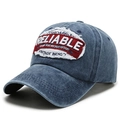 Vintage washed indigo denim baseball cap with Reliable embroidery and distressed details - Adjustable / Navy Blue