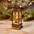 Farol vintage cepillado en oro (Papá Noel) / Estilo sin agua