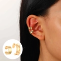 Elegante gouden dubbellaagse oorklemset met zirkonia voor oren zonder gaatjes geschikt - Minimalistische Eenvoudige 2-delige Set (N-999)