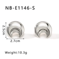Zilveren halve maan oorbellen 2,5cm x 2,7cm en gewichtsdetails voor het model NB-E1146-S - 18K goud / Zilver (NB-E1146-S)