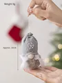 Plush Christmas Gnome ornament with grey knitted hat and snowflake decoration, 10cm tall - Santa Claus E (Grey Knitted)