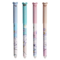 Set of four panda erasable pens in blue, green, pink, and beige with space bear designs - Cute Rabbit Style Set / Black Ink