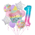 Close-up of pastel ice cream cupcake and gradient number one balloon set for first birthday - Starry Sky Number Set 1