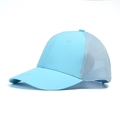 Premium sky blue breathable mesh baseball cap with high-quality polyester front panel - M (56-58cm) / 4-Sky Blue