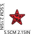 Close-up of a 5.5cm red leopard print star patch with black embroidered edges - Star Red Black Leopard Print (23号)