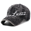 Cappello da baseball vintage lavato antracite con ricamo ea Luzzz e visiera curva - Regolabile / Grigio