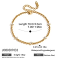 Dettagli del bracciale a catena a onde in acciaio inossidabile dorato con diamante - Stile Zircone Rotondo (JDB0307032)