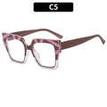 Square blue light glasses in C5 pattern with brown and pink striped frames - C5-Coffee Frame (Coffee and Pink Striped)