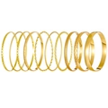 10-piece set of gold-tone alloy bangles with varied textured and smooth designs - 10 Pieces Collection (11760) / Gold
