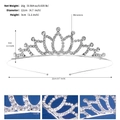 Corona da principessa in argento con strass per bambine, diametro 12cm e peso 16g - Stile Semplice con Strass (TS-J3296S)