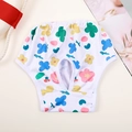 Cute white dog physiological pants with colorful floral prints and cherry patterns - Cherry Floral