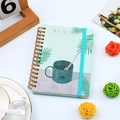 Portable A6 spiral notebook with mint green 'Slow Life' cover and blue elastic band - Home Life - Mint Green