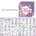 Mini fairytale coloring book for kids, 50 unique designs in 7.5x7.5cm purple edition - Fairy Tales
