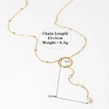 Collana lunga dorata a Y con nappine, perle bianche e anello minimalista - Stile Dorato (D1361) / Oro