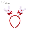 Christmas reindeer antler headband with white fur and red bows, size 25x12cm - Deer Spring Headband / B-C103
