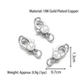 18K Weißgold plattierter Kupfer Karabinerverschluss mit Friedenszeichen für DIY Schmuck - Friedenssymbol Verschluss