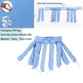 Blue heatless hair curler with quilted octopus design and adjustable velcro strap - 2nd Gen Short / Blue