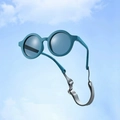 Morandi blue round toddler sunglasses with adjustable strap and matte finish - With Anti-Lost Strap / Blue