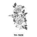 Temporary tattoo sticker featuring black and white roses and One Love ribbon design - Th-182 / 210*148mm