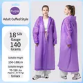 Purple semi-transparent EVA rain poncho with drawstring hood for adults 150-188cm - Purple (Adult Bundle Mouth 140g)