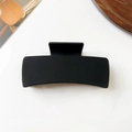 Close-up of a matte black large rectangle hair claw clip on a clean aesthetic background - 10.5cm / Matte Black
