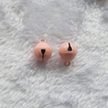 Pair of 14mm pink candy-colored metal bells for pet collars and keychains - Light Pink