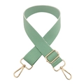 Adjustable green and white striped bag strap with gold metal hardware and lobster clasps - B2 Green