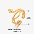 Anillo de serpiente minimalista en acero inoxidable bañado en oro 18K ajustable - Abierto Ajustable / Dorado