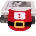 Christmas themed pet plush bib in red and white with belt design for cats and dogs - Red Christmas Bib