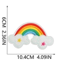 Detail of rainbow cloud embroidery patch with precise dimensions 10.4cm by 6cm - Style 14 (Gradient Rainbow)