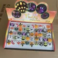 50-piece set of LED Halloween finger rings featuring pumpkin and skull shapes - Halloween Soft Rubber Ring Light (Mixed Styles)